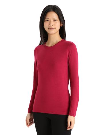 Cherry Women's Icebreaker Merino 260 Tech Long Sleeve Crewe Thermal Top One Piece & Sets | USA 1760BEXC